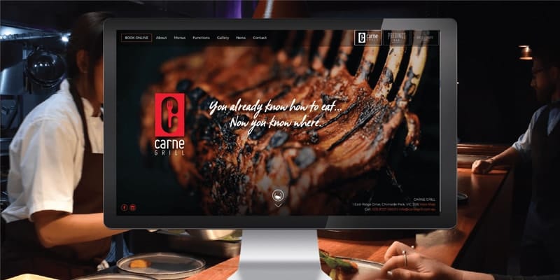 Project - Carne Grill Restaurant website - Eastridge Entertainment Precinct
